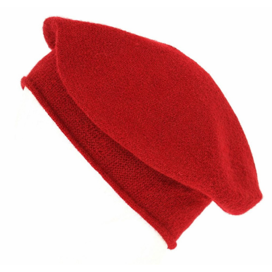 Béret Roll Up Cachemire Rouge - Traclet