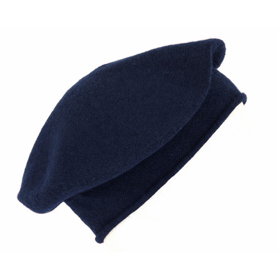 Beret Roll Up Cashmere Navy - Traclet