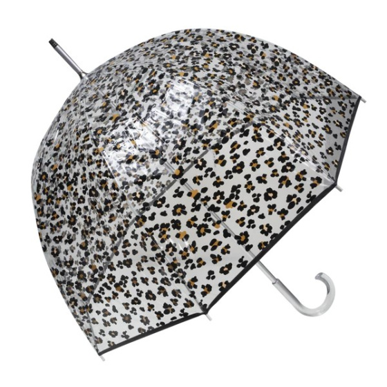 Black Leopard Transparent Bell Umbrella - Isotoner