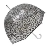 Parapluie Cloche Transparent Léopard Noir - Isotoner   réf 23305 chapellerie traclet