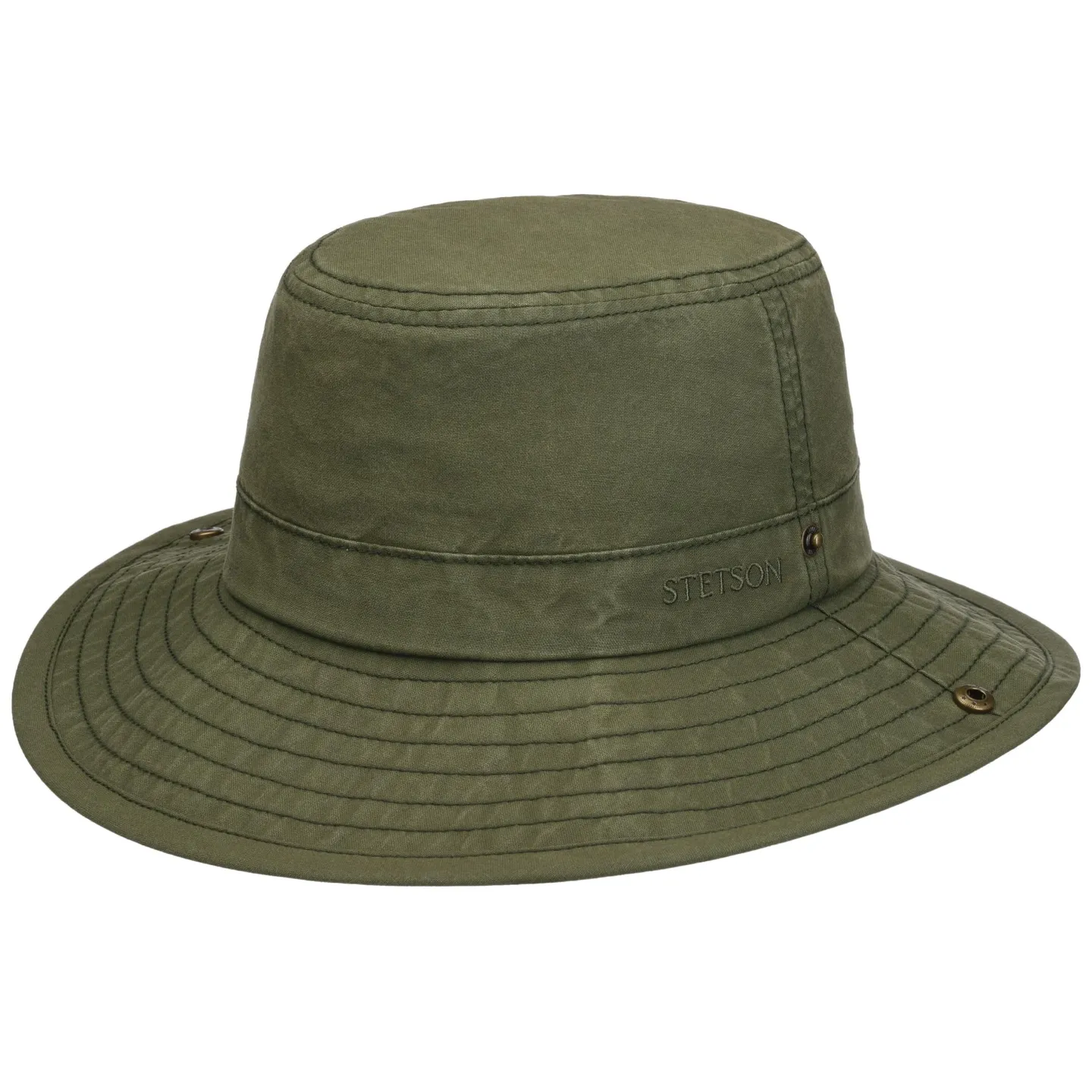 Bob Outdoor Roll Up Cotton Olive UPF 40+ - Stetson Reference : 23308 | Chapellerie Traclet