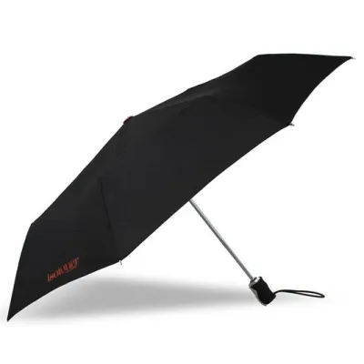3-Section Ultra Strong Black Umbrella - Isotoner ref 23309 - chapellerie traclet