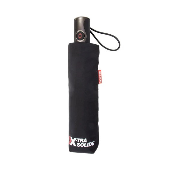 3-Section Ultra Strong Black Umbrella - Isotoner