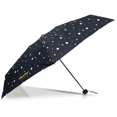 Parapluie Mini Ultra Slim Pois Noir & jaune - Isotone réf 23312 chapellerie traclet