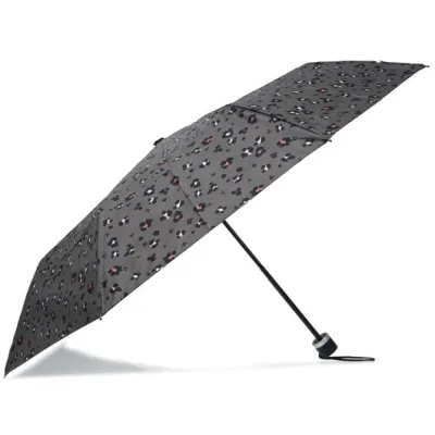 Parapluie 3 Sections Léopard kaki Ouverture & Manuelle - Isotoner