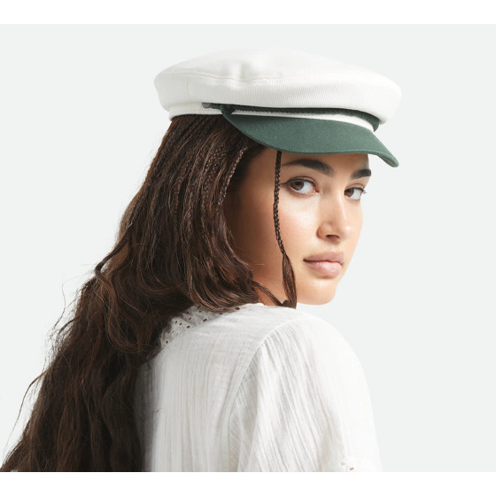 White Cotton Fiddler Sailor Cap - Brixton