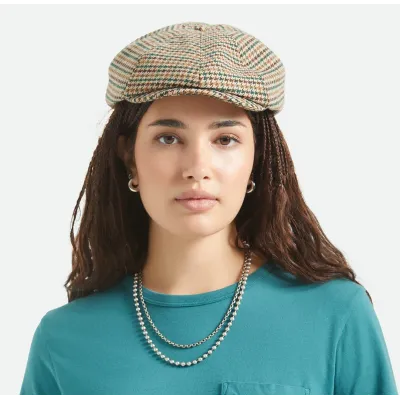 Casquette Newsboy Pied-De-Poule Beige - Brixton