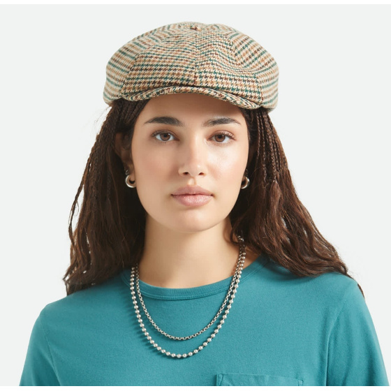 Brood Newsboy Houndstooth Beige Cap - Brixton