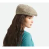 Brood Newsboy Houndstooth Beige Cap - Brixton Reference: 23314| Chapellerie Traclet