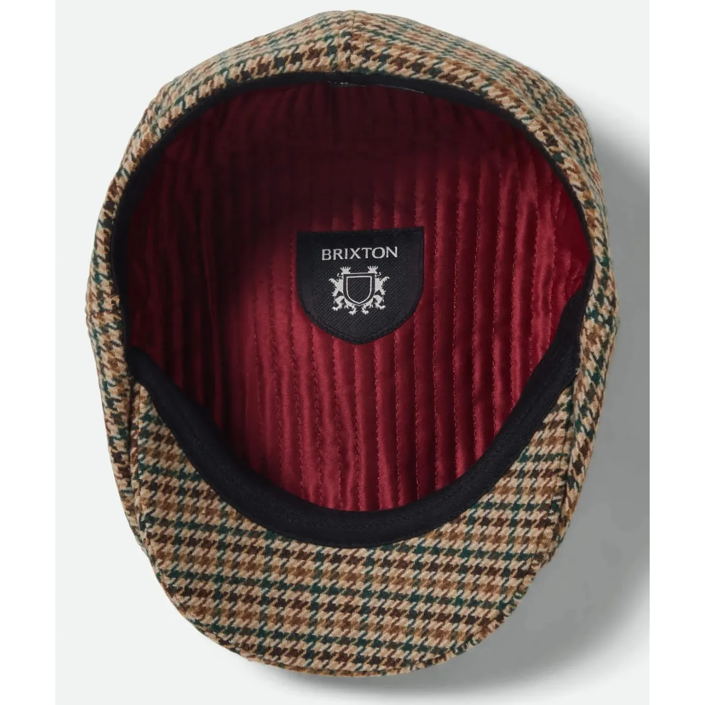 Brood Newsboy Houndstooth Beige Cap - Brixton Reference: 23314| Chapellerie Traclet