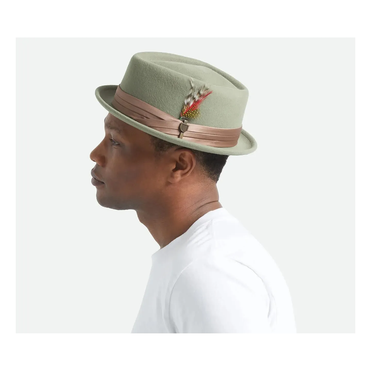 Chapeau Pork Pie Stout Olive - Brixton Reference : 23317| Chapellerie Traclet