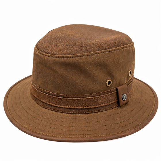 Chapeau Sintra Coton Huilé Marron - Fléchet