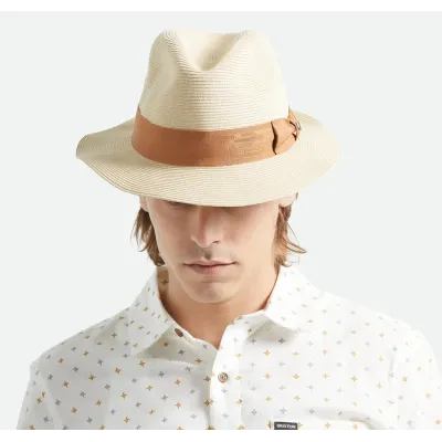 Fedora Roma Paper Straw Hat UPF 40+ - Brixton Reference : 23324| Chapellerie Traclet