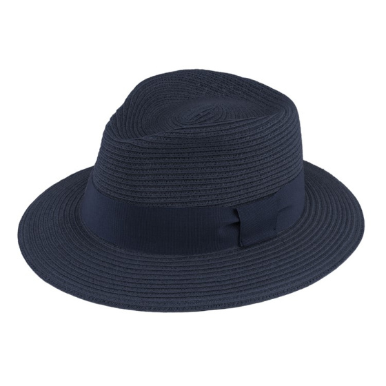 Chapeau Fedora Matanzas Paille Papier Marine - Traclet