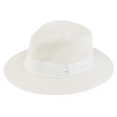Matanzas Paper Straw White Fedora Hat - Traclet Reference : 23340 | Chapellerie Traclet