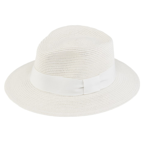 Chapeau Fedora Matanzas Paille Papier Blanc - Traclet