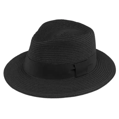 Fedora Hat Matanzas  Black Paper Straw - Traclet  Reference : 23341| Chapellerie Traclet
