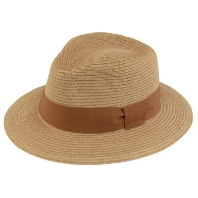 Fedora Hat Matanzas  Camel Paper Straw - Traclet  Reference : 23342| Chapellerie Traclet
