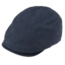 Valerio Flat Cap Navy Linen - Traclet  Reference : 23344 | Chapellerie Traclet