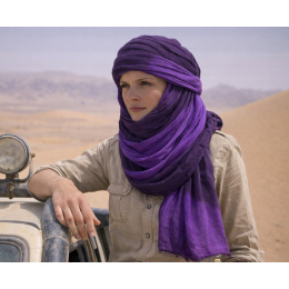 Touareg Two-Tone Violet Cotton Cheche - Traclet