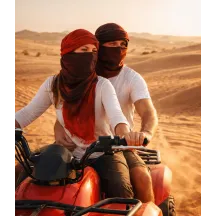 Chèche Touareg Bi Couleur Rouge & Marron coton - Traclet