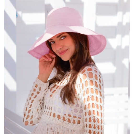 Carla Wide Brim Linen Hat - Traclet