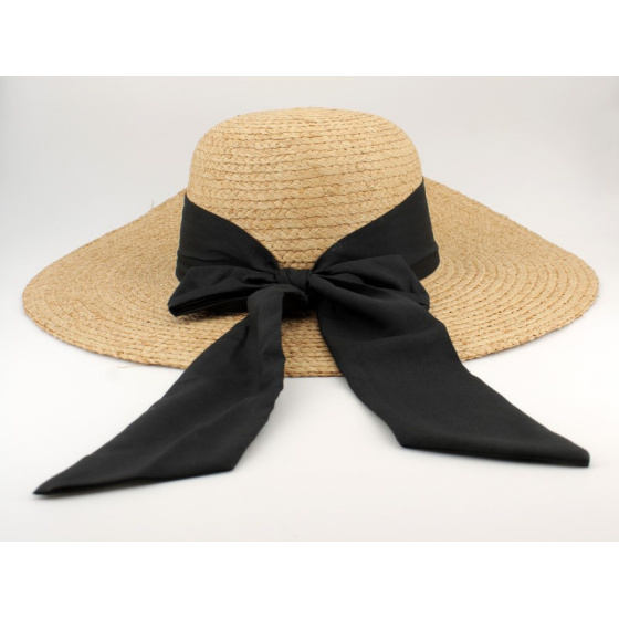 Capeline Alessia Large Bords Raffia Naturel - Traclet