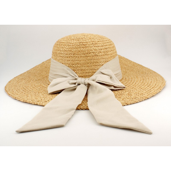 Capeline Alessia Wide Brim Natural Raffia - Traclet