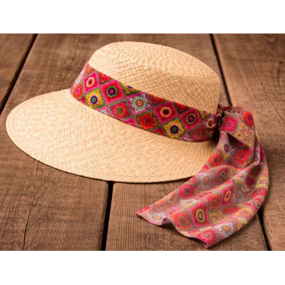 Large Brim Cap Bettina Natural Straw - Traclet ref 23439 chapellerie Traclet