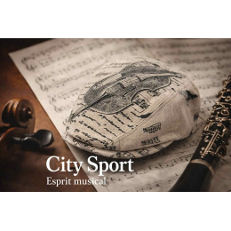 Casquette Plate Note De Musique Coton - City Sport