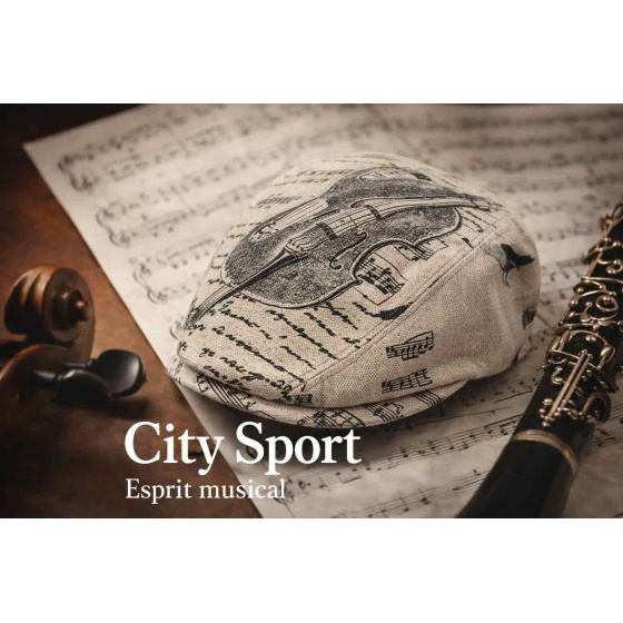 Casquette Plate Note De Musique Coton - City Sport