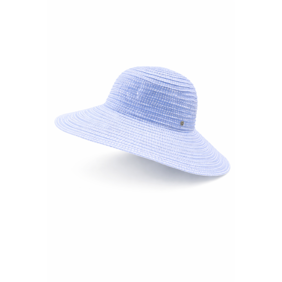 Hydrangea Scrunchie Wide-Brim Hat White Dots UPF 50+ - House Of Ord