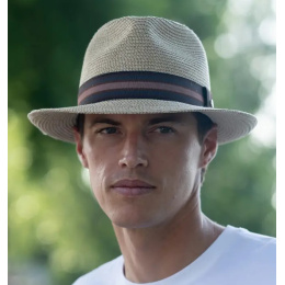 Fedora Hat Les Chaumes Paper Straw Beige - Flechet