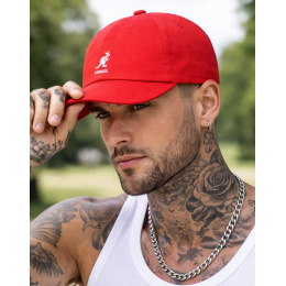 Red Cotton Washed Baseball Cap - Kangol