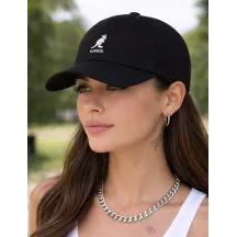 Casquette Washed Baseball Coton Noir - Kangol