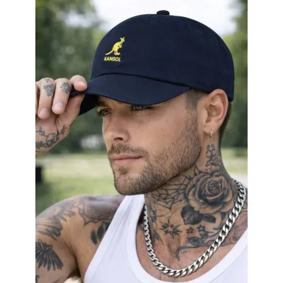 Navy Cotton Washed Baseball Cap - Kangol Reference: 12223 | Traclet Hat Shop
