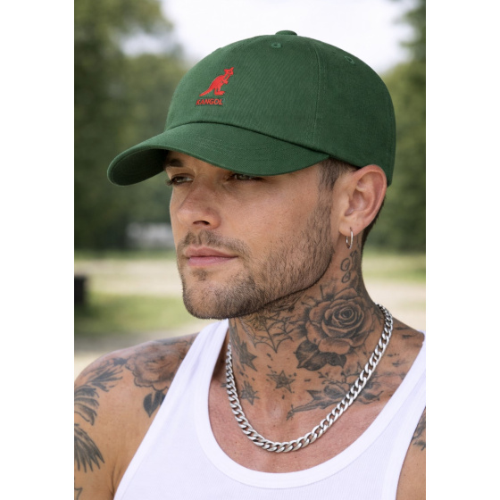 Washed Baseball Cotton Cap Seaweed Green - Kangol