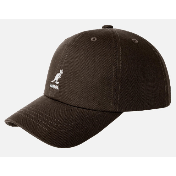 Casquette Washed Baseball Coton Marron - Kangol