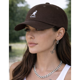 Casquette Washed Baseball Coton Marron - Kangol