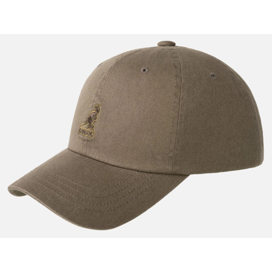 Casquette Washed Baseball Coton Olive - Kangol
