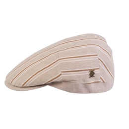 Bruce Beige Cotton Flat Cap - Traclet
