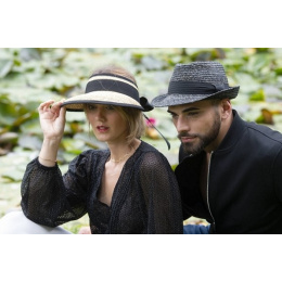 Jude Straw Visor Cap Black Ribbon - Traclet