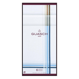 6 Gentleman Cotton Striped Handkerchiefs - Traclet