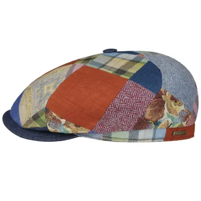 Driver Cap Patchwork Linen & Silk - Stetson Reference: 23507| Chapellerie Traclet