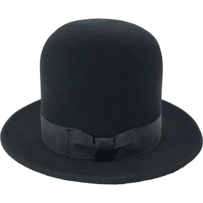 Black Wool Felt High Bowler Hat - Traclet Reference: 23517| Chapellerie Traclet