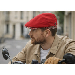 Capri Flat Cap Cotton Red & Pink - Traclet