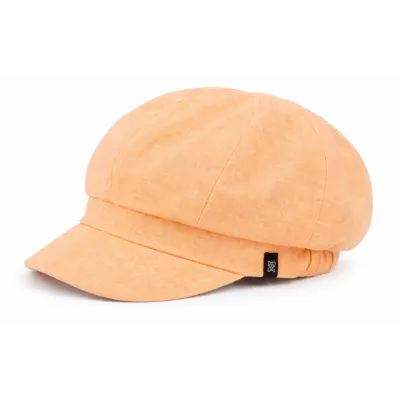 Gavroche Esma Linen Reversible Cap Tangerine & Ocean - MTM | Chapellerie Traclet