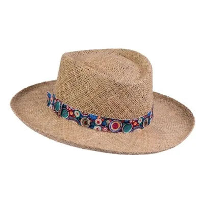 Upturn Brim Straw Hat with Floral Ribbon - MTM | Chapellerie Traclet