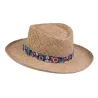 Chapeau Bords Relevés en Paille Ruban Fleuri - MTM