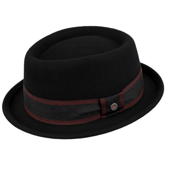Porkpie Hat De Sanctis Black Wool - Traclet